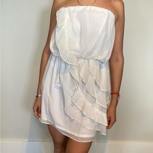 Elegant and Fun White Strapless Dress
